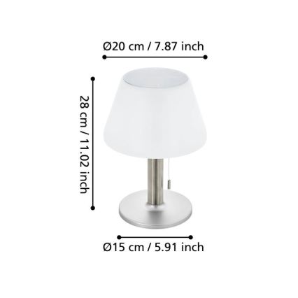 Eglo 48749 - Lampă solară LED reglabilă, 2W/3,7V, 2000 mAh, IP44