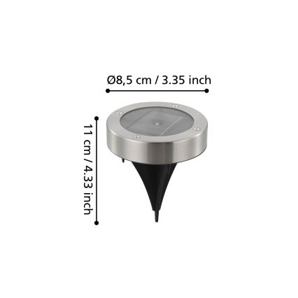 Eglo 48777 - Lampă solară LED cu senzor LED/0,07W/1,2V 200 mAh crom mat