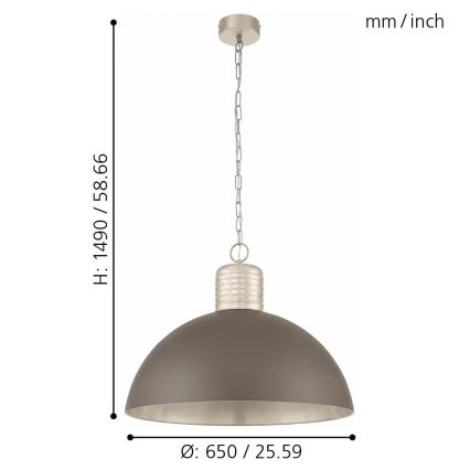 Eglo 49107 - Lustră pe lanț COLDRIDGE 1xE27/60W/230V