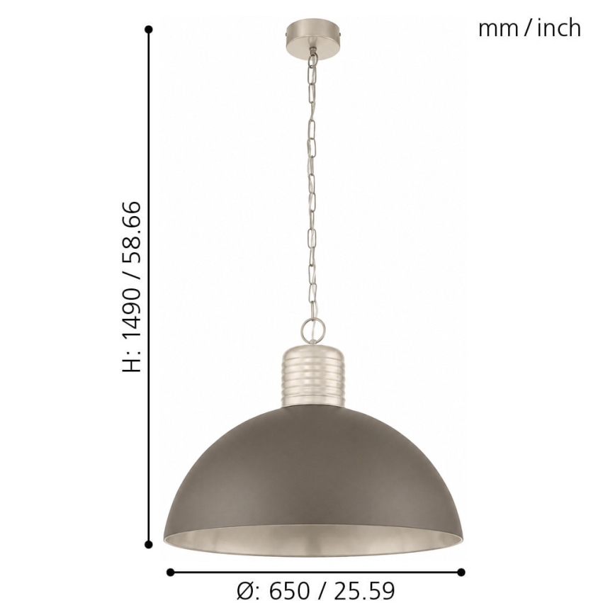 Eglo 49107 - Lustră pe lanț COLDRIDGE 1xE27/60W/230V