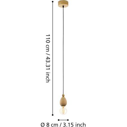Eglo 49376 - Lampa suspendata AVOLTRI 1xE27/60W/230V