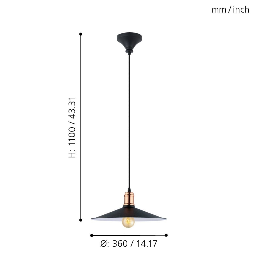 Eglo - Lustră suspendată pe cablu 1xE27/60W/230V