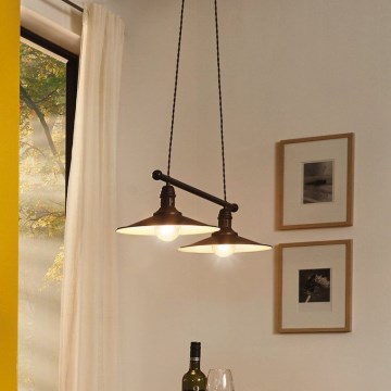 Eglo 49457 - Lustră suspendată pe cablu STOCKBURY, 2xE27/60W/230V