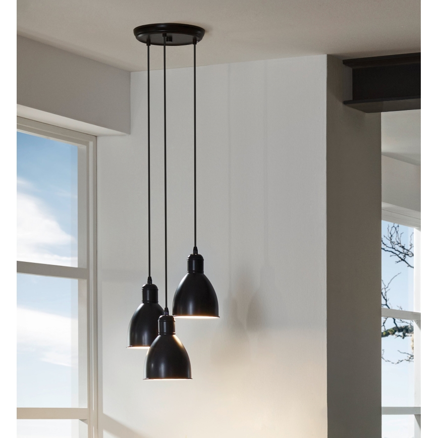 Eglo 49465 - Lustră PRIDDY, 3xE27/60W/230V