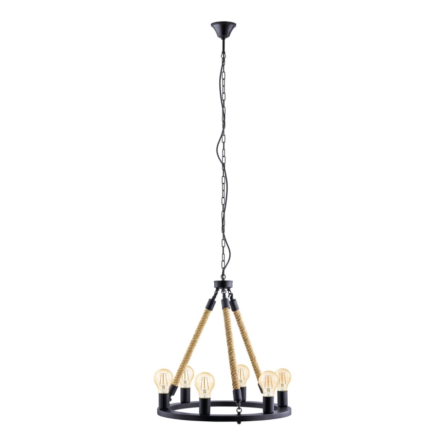 Eglo 49694 - Candelabru FINDLAY pe lanț, 6xE27/60W