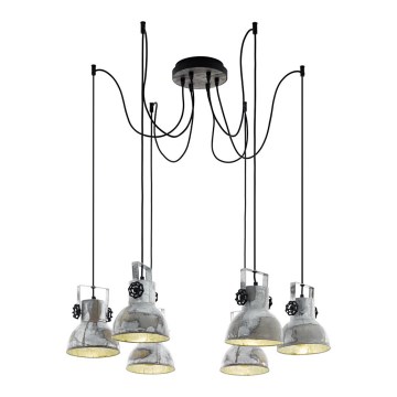 Eglo 49732 - Candelabru suspendat pe cablu BARNSTAPLE 6xE27/40W/230V tip păianjen