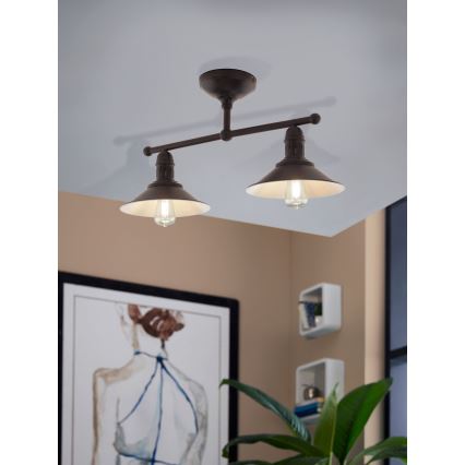 Eglo 49824 - Lustră pe tijă STOCKBURY 2xE27/60W