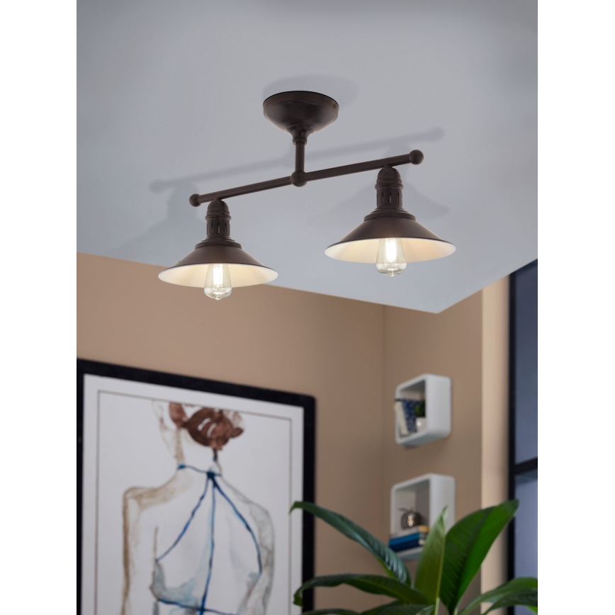 Eglo 49824 - Lustră pe tijă STOCKBURY 2xE27/60W