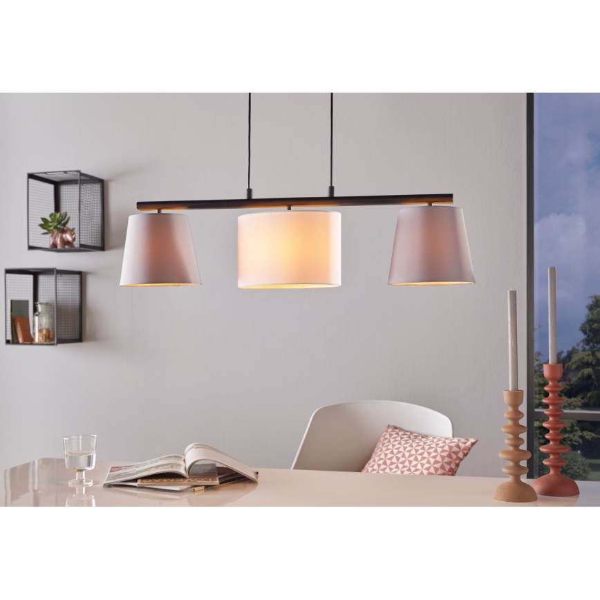 Eglo 55207 - Candelabru LED suspendat pe cablu ALMEIDA 3xE14/25W/230V gri