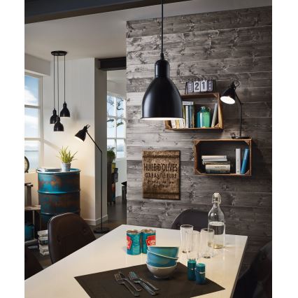 Eglo 55243 - Lustră PRIDDY suspendată pe cablu, 1xE27/60W/230V, negru