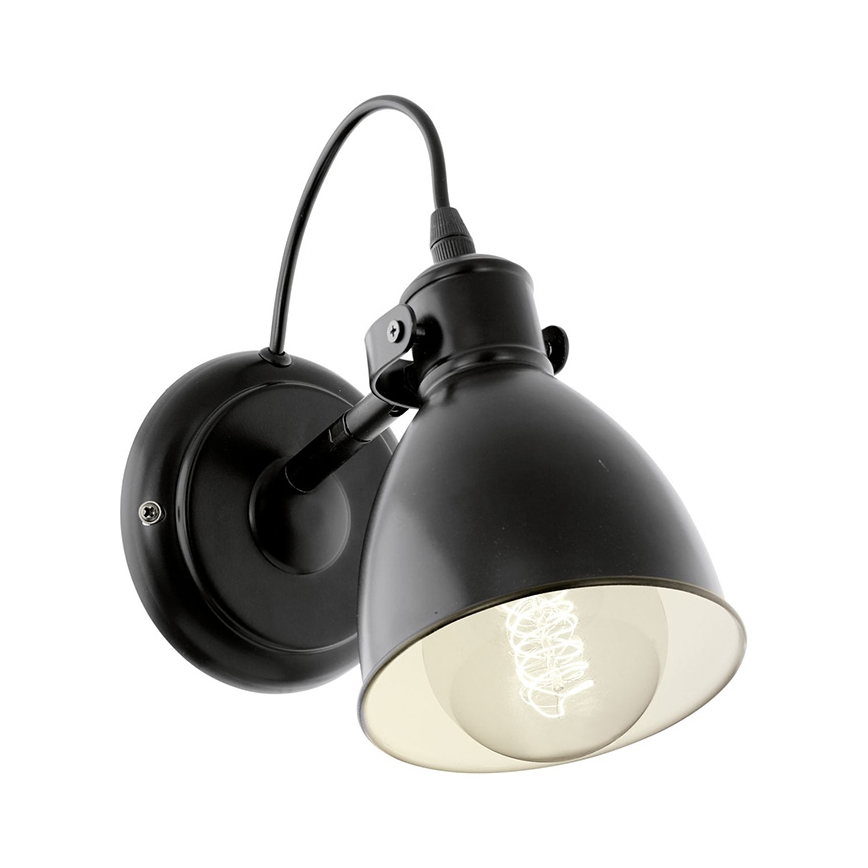 Eglo 55261 - Lampă de perete PRIDDY 1xE27/40W/230V neagră