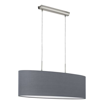 Eglo 55276 - Lampă suspendată pe cablu PASTERI 2xE27/60W/230V gri