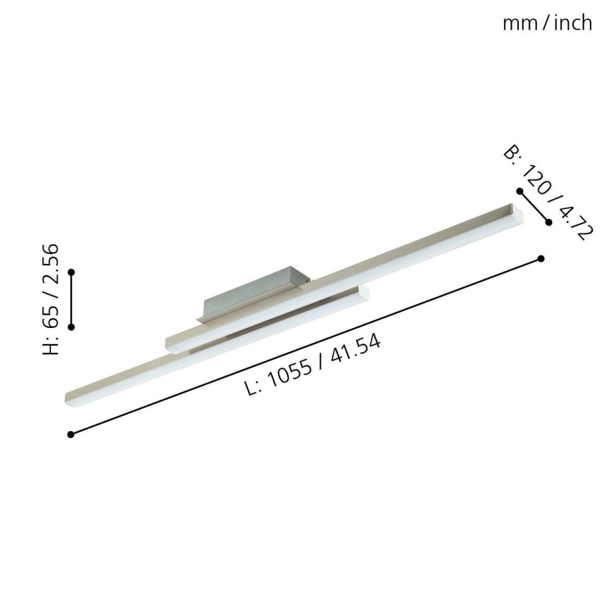 Eglo 55971 - Plafonieră LED RGBW dimmabilă FRAIOLI-C, 34W, 230V, 2700-6500K, crom mat + telecomandă