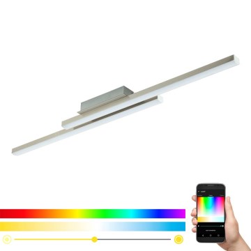 Eglo 55971 - Plafonieră LED RGBW dimerizabilă FRAIOLI-Z LED/34W/230V 2700-6500K crom mat + telecomandă