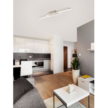 Eglo FRAIOLI-C 55971 - Plafonieră LED RGBW dimabilă, 34W, 230V, 2700-6500K, crom mat + telecomandă