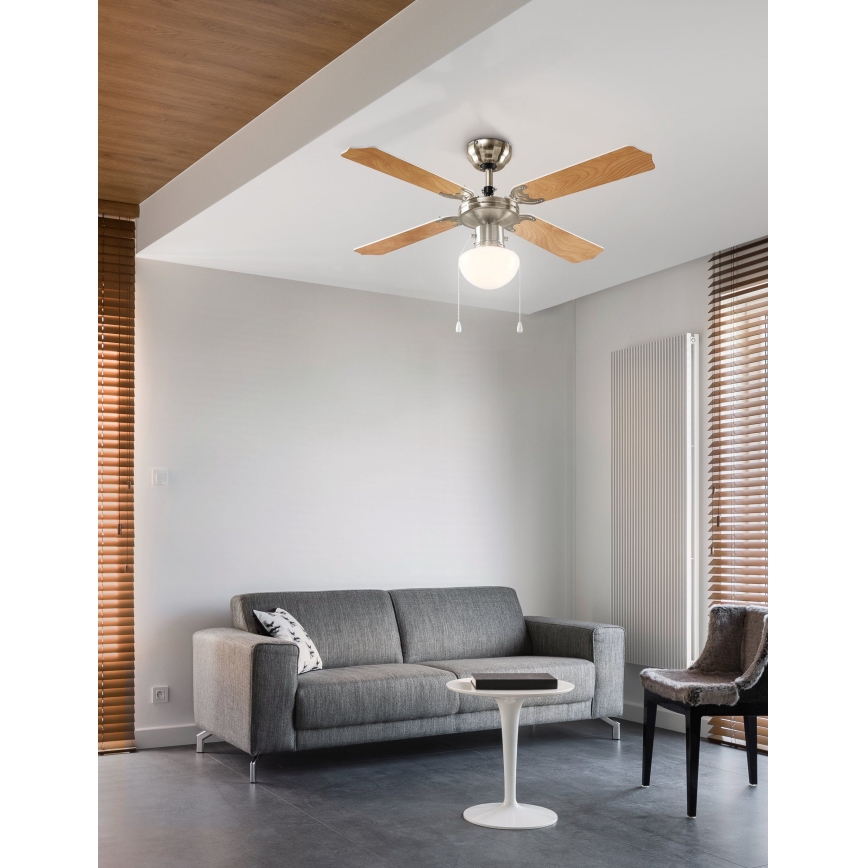 Eglo 56035 - Ventilator de tavan cu LED, 1x soclu E27, 4,9 W, 230 V, 3000 K, Ø 106,6 cm