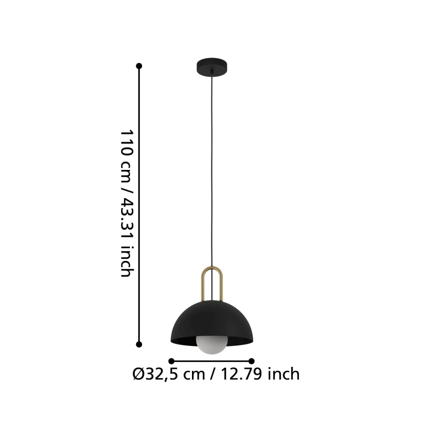 Eglo 56459 - Pendul pe cablu CALMANERA, 1xE27/40W/230V, negru
