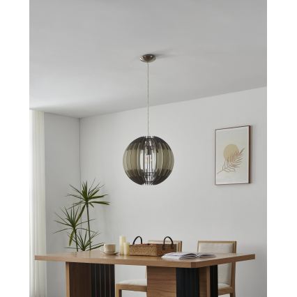 Eglo 63256 - Lustră suspendată OLMERO PRO, 1xE27/60W/230V, Ø 40 cm, gri/alb