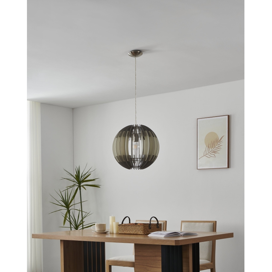 Eglo 63256 - Lustră suspendată OLMERO PRO, 1xE27/60W/230V, Ø 40 cm, gri/alb