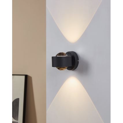 Eglo 64496 - Aplică LED de perete ONO PRO, 2xLED/2,5W/230V, antracit