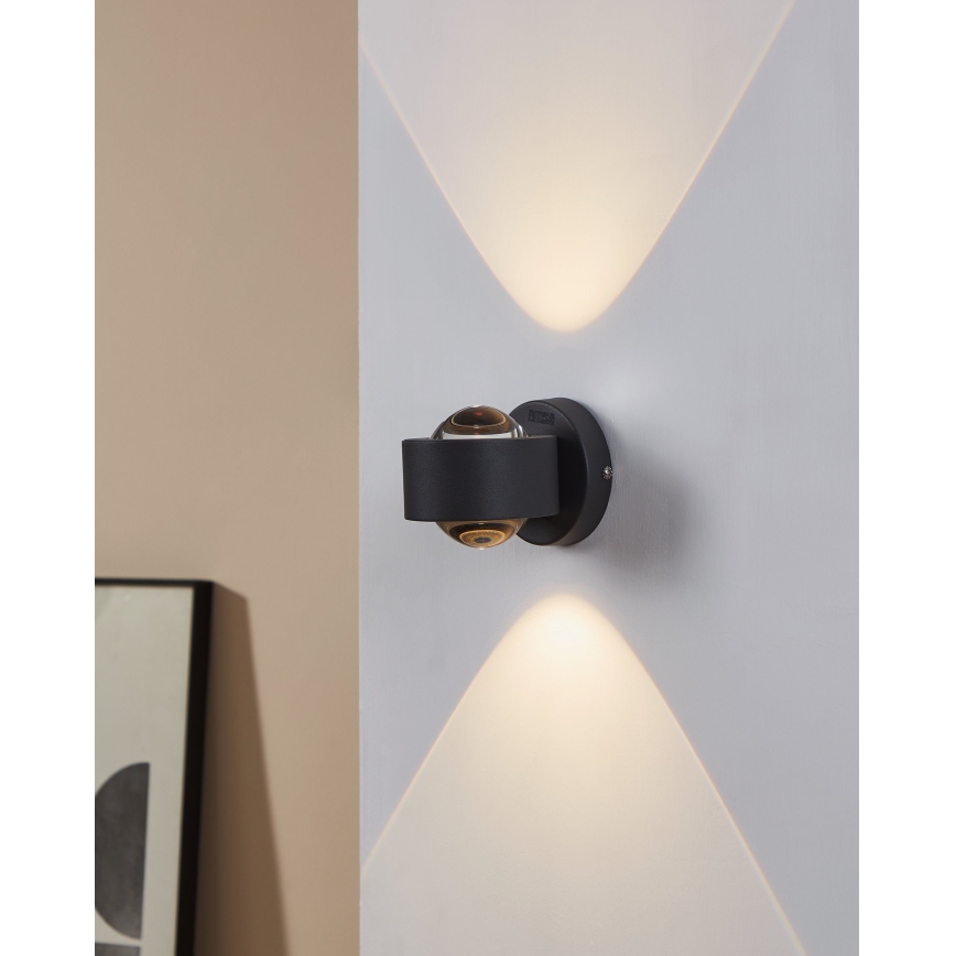 Eglo 64496 - Aplică LED de perete ONO PRO, 2xLED/2,5W/230V, antracit
