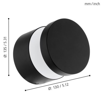 Eglo 65038 - Aplică de perete pentru exterior MELZO PRO LED/11W/230V 3000K IP44 neagră