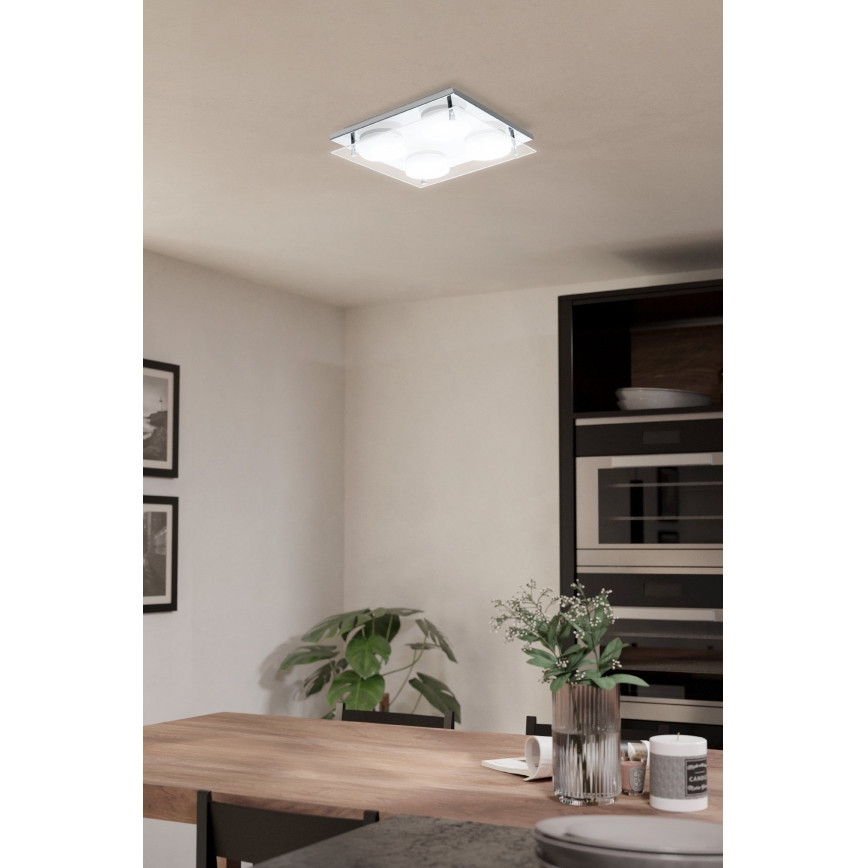 Eglo 75329 - Plafonieră LED ABIOLA, 4 x 6W, 230 V, crom lucios