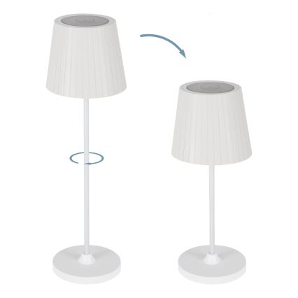 Eglo - Lampă de masă LED reîncărcabilă, dimabilă pentru exterior LED/3,8W/5V 2400/3000/4000K 2000 mAh IP44 albă