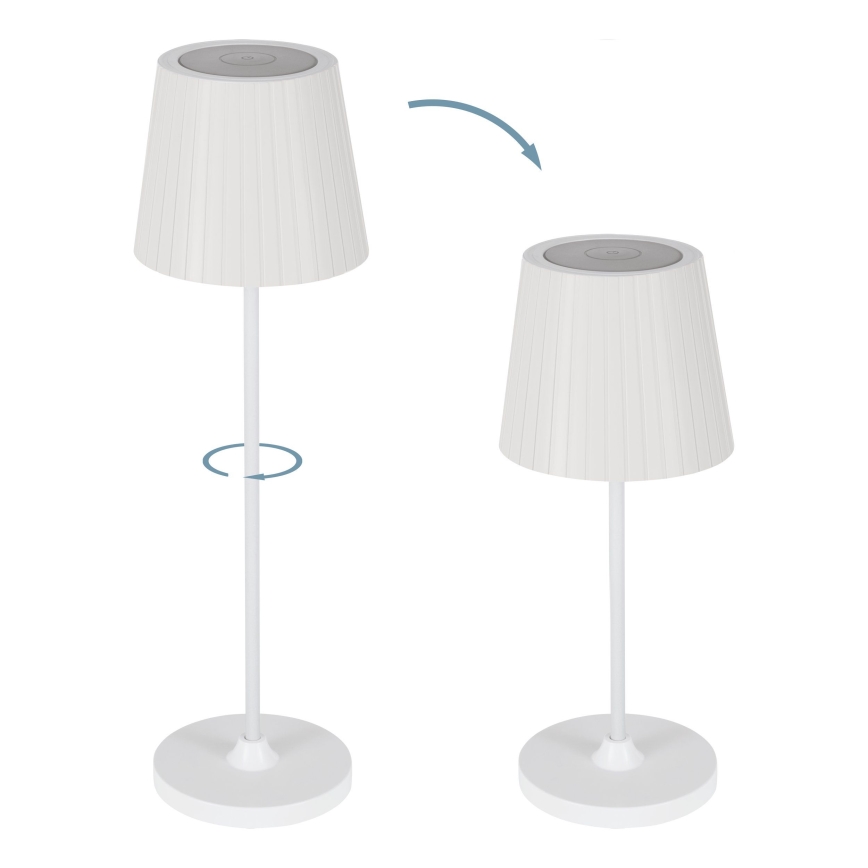 Eglo - Lampă de masă LED reîncărcabilă, dimabilă pentru exterior LED/3,8W/5V 2400/3000/4000K 2000 mAh IP44 albă