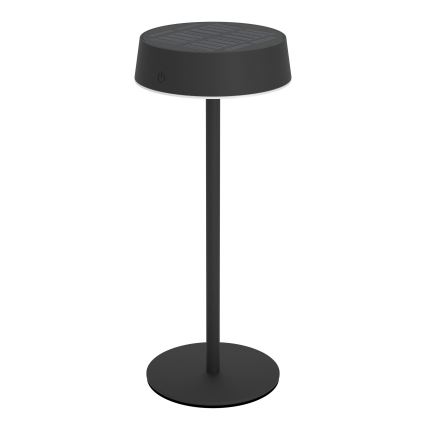 Eglo - Lampă de masă LED tactilă, reglabilă, cu încărcare solară, 3W, 5V, 3000-6000K, 1800 mAh, IP44, neagră