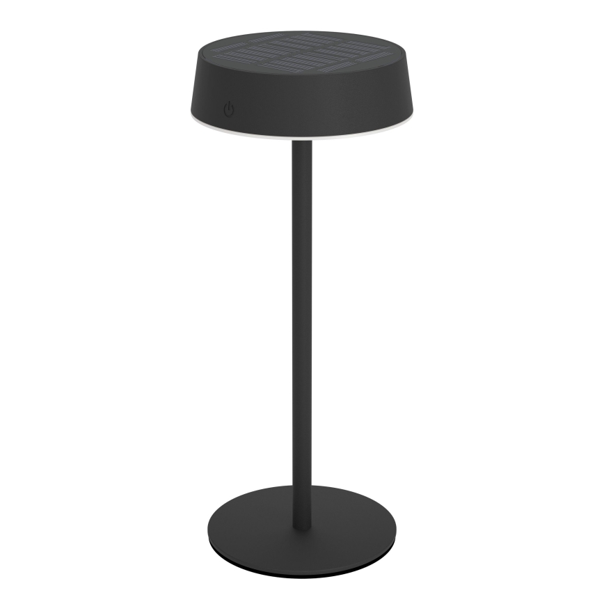 Eglo - Lampă de masă LED tactilă, reglabilă, cu încărcare solară, 3W, 5V, 3000-6000K, 1800 mAh, IP44, neagră