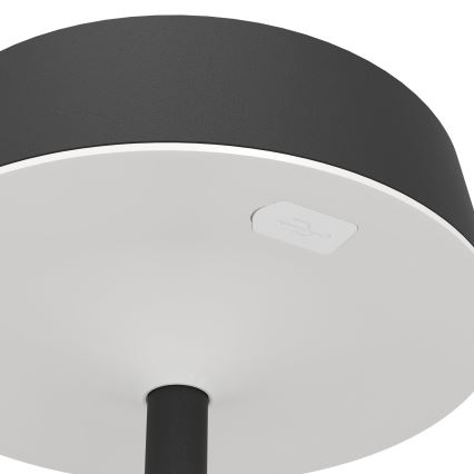 Eglo - Lampă de masă LED tactilă, reglabilă, cu încărcare solară, 3W, 5V, 3000-6000K, 1800 mAh, IP44, neagră