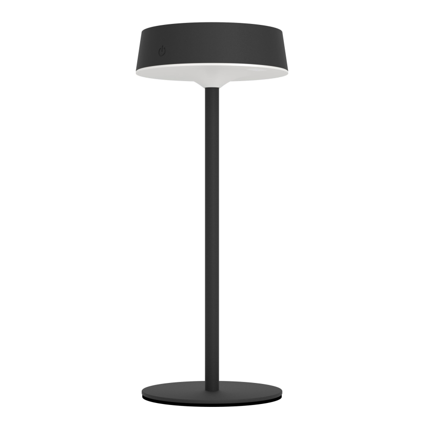 Eglo - Lampă de masă LED tactilă, reglabilă, cu încărcare solară, 3W, 5V, 3000-6000K, 1800 mAh, IP44, neagră