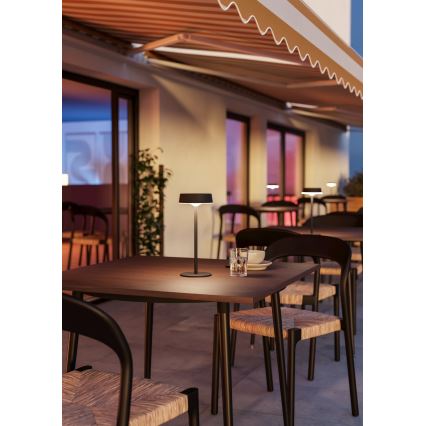 Eglo - Lampă de masă LED tactilă, reglabilă, cu încărcare solară, 3W, 5V, 3000-6000K, 1800 mAh, IP44, neagră