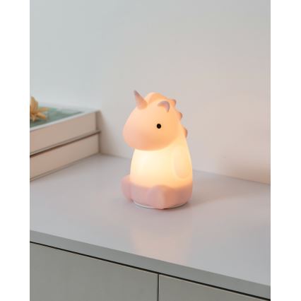 Eglo - Lumină de veghe pentru copii LED RGBW, reîncărcabilă, cu comenzi tactile, 5W/5V, 1200 mAh, unicorn