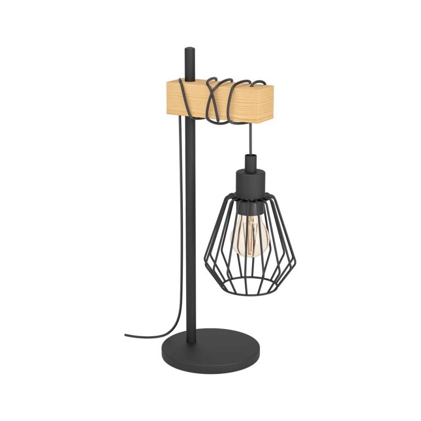 Eglo 780173 - Lampă de masă TABODI 1xE27/40W/230V pin/negru