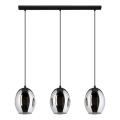 Eglo 780481 - Lustră pe cablu CADAQUES 3xE27/40W/230V negru/fumuriu