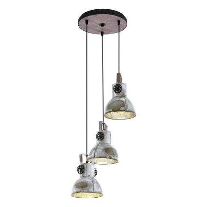 Eglo 79371 - Lustră suspendată pe cablu BARNSTAPLE 3xE27/40W/230V maro/patină