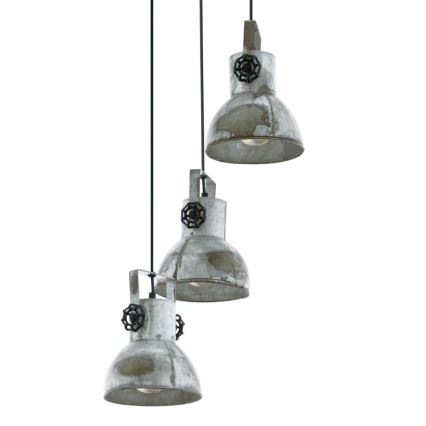 Eglo 79371 - Lustră suspendată pe cablu BARNSTAPLE 3xE27/40W/230V maro/patină