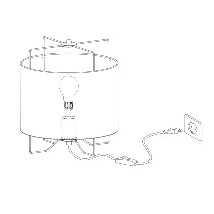 Eglo 79645 - Lampă de masă BRIDEKIRK 1xE27/40W/230V bej