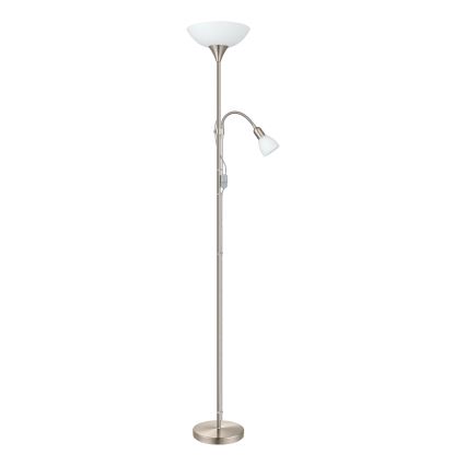 Lampadar EGLO 1xE27/60W + 1xE14/25W, crom mat