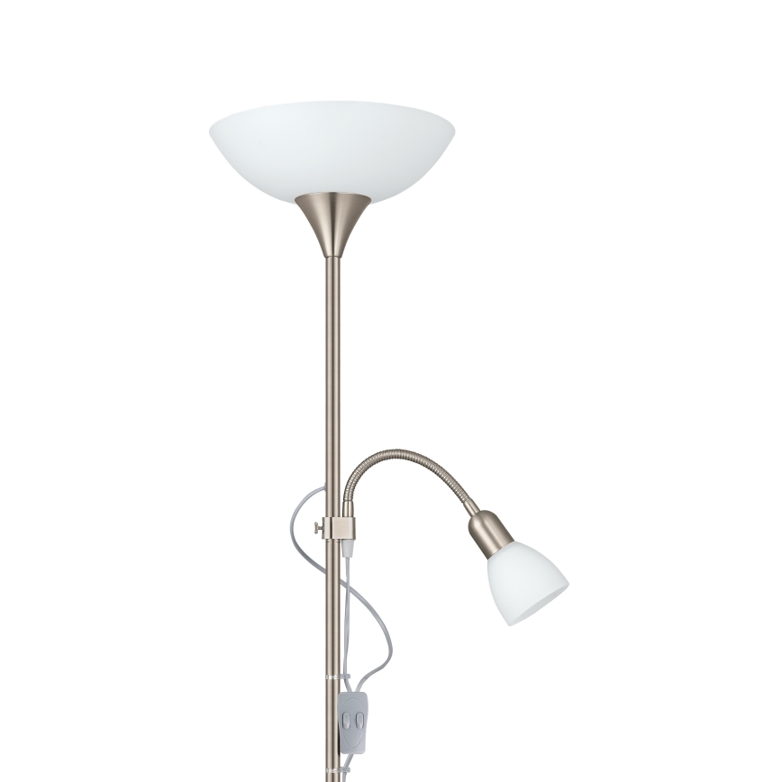 Lampadar EGLO 1xE27/60W + 1xE14/25W, crom mat