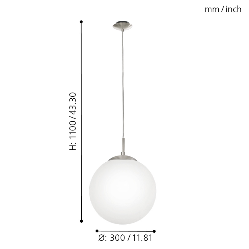 Eglo - Lustra cu cablu 1xE27/60W alb
