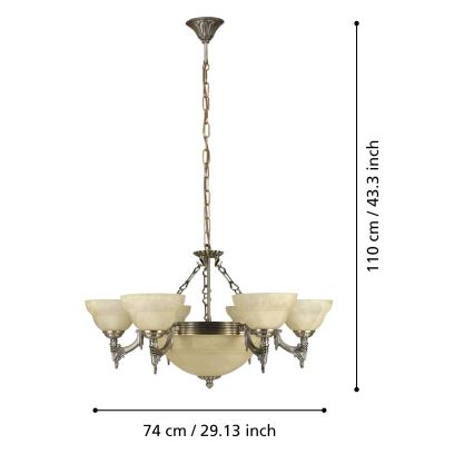 Eglo - Lustra cu lant 9xE14/60W