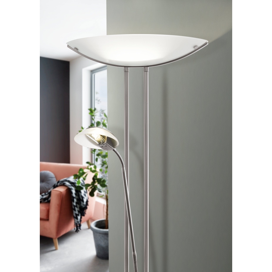 Lampă de podea dimabilă EGLO BAYA 1xR7s/230W+1xG9/33W, crom mat