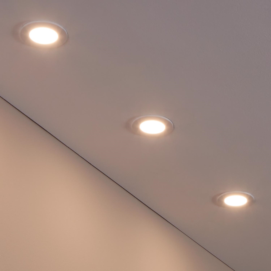 Eglo - Set de 3 spoturi LED încastrate FUEVA-Z, reglabile (compatibile cu variator), LED/2,8 W/230 V, IP44, diametru 8,5 cm