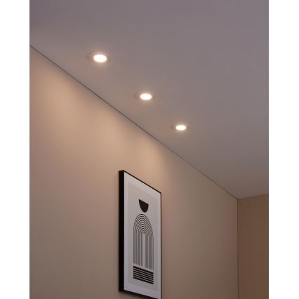 Eglo - Set de 3 spoturi LED încastrate FUEVA-Z, reglabile (compatibile cu variator), LED/2,8 W/230 V, IP44, diametru 8,5 cm