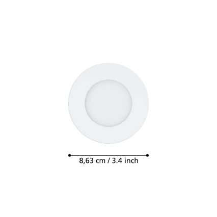 Eglo - Set de 3 spoturi LED încastrate FUEVA-Z, reglabile (compatibile cu variator), LED/2,8 W/230 V, IP44, diametru 8,5 cm