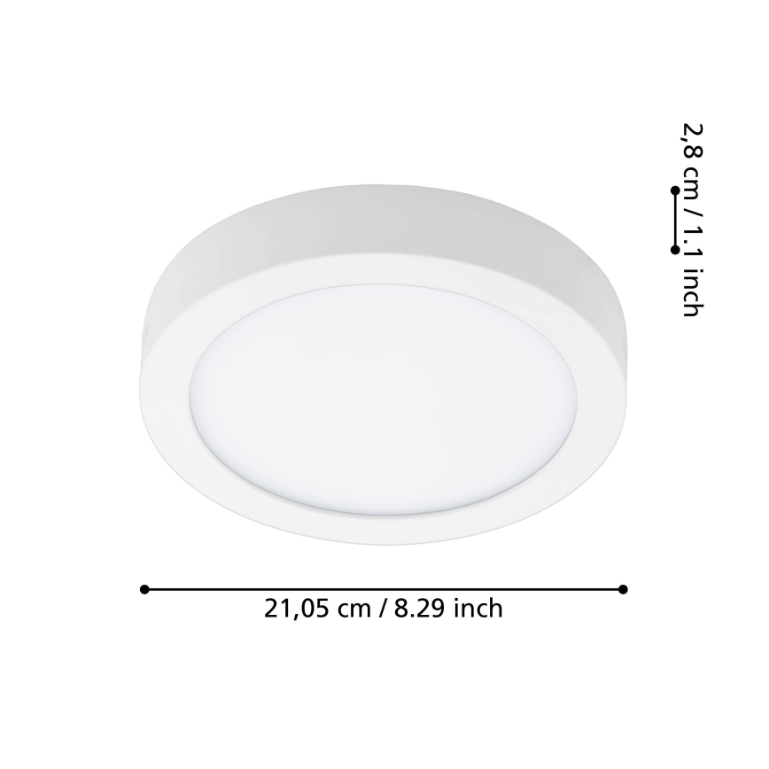 Eglo - Plafonieră LED dimabilă pentru baie, 16,5 W, 230 V, 2700–6500 K, IP44, ZigBee, diam. 21 cm