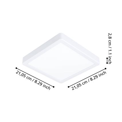 Eglo - Plafonieră LED dimerizabilă pentru baie, 16,5W/230V 2700-6500K IP44 ZigBee, 21x21 cm